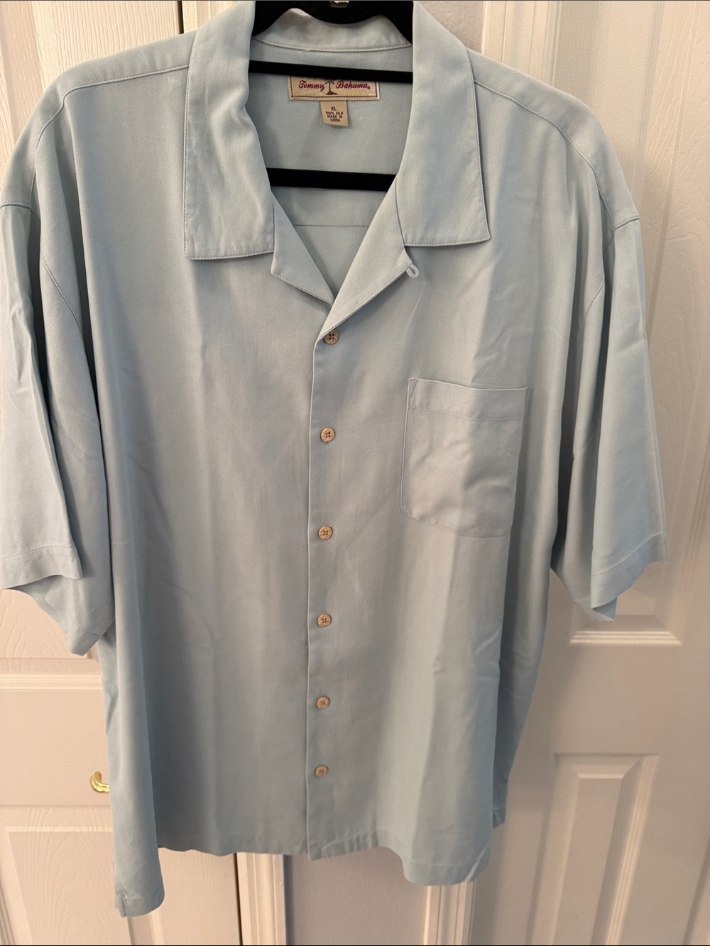 Tommy Bahama Pale Blue Short-Sleeve Camp Shirt